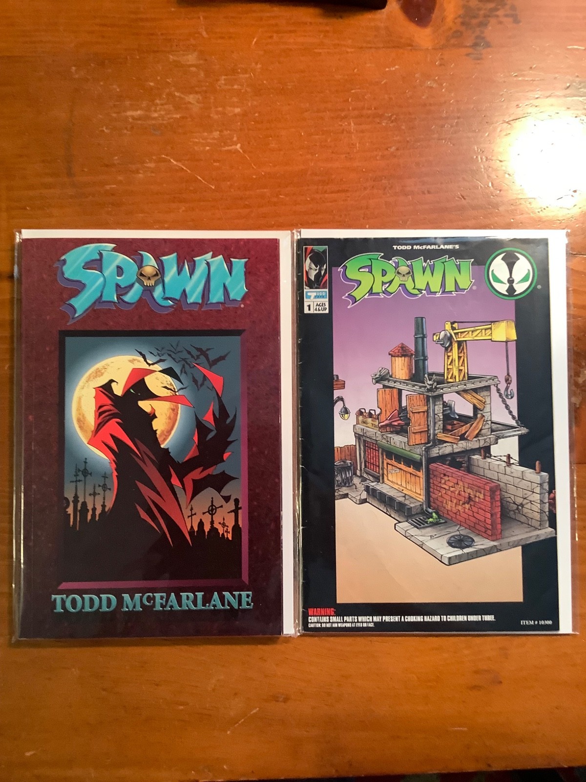 Vintage 1994 Spawn Alley Playset Mini Comic #1 + Modern Spawn Book 2-Comic Lot