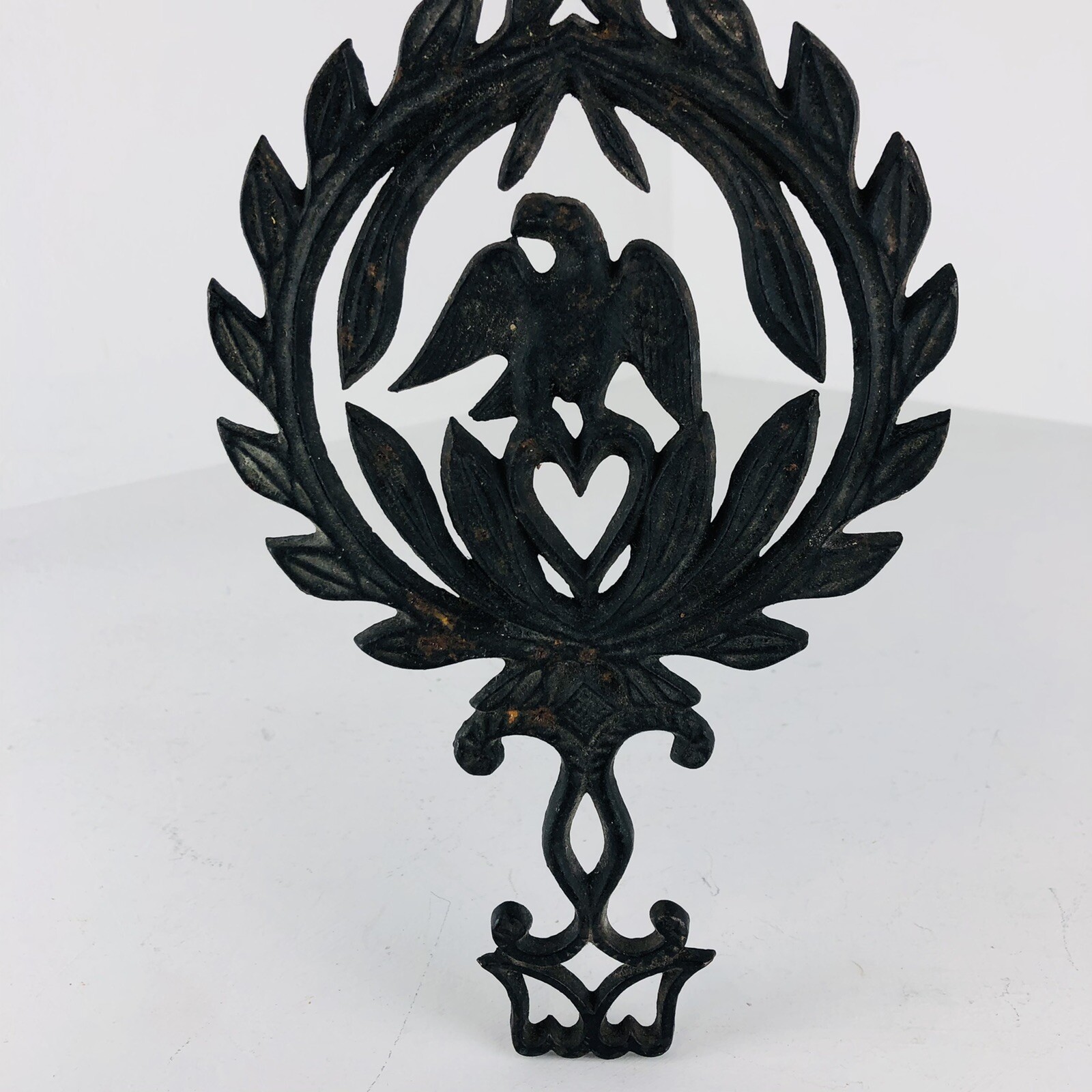 Vtg Cast Iron Trivet Primitive American Eagle Patriotic Americana Wall Hanging