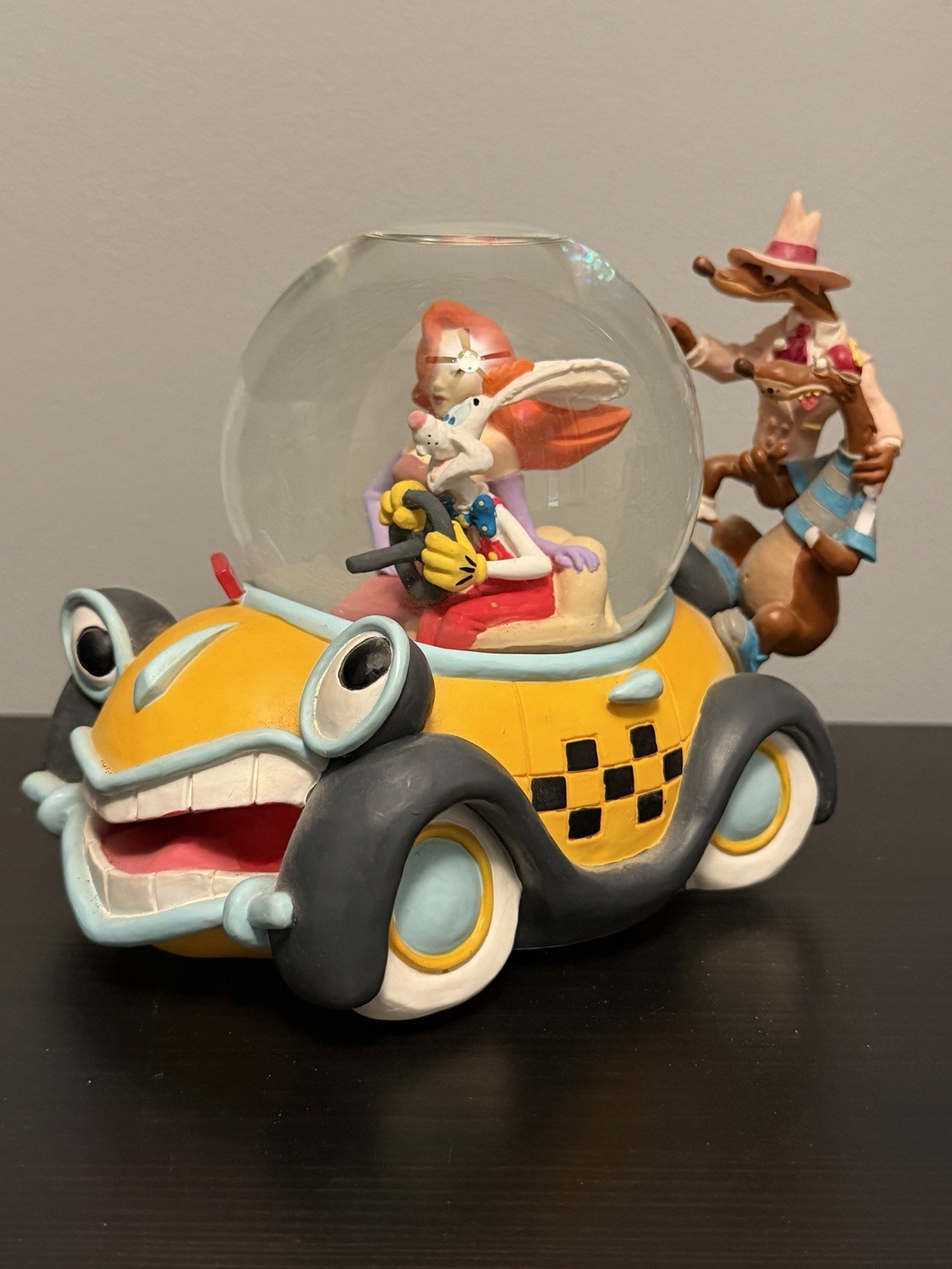 VTG Disney Jessica Who Framed Roger Rabbit Benny Car Musical Snow Globe 