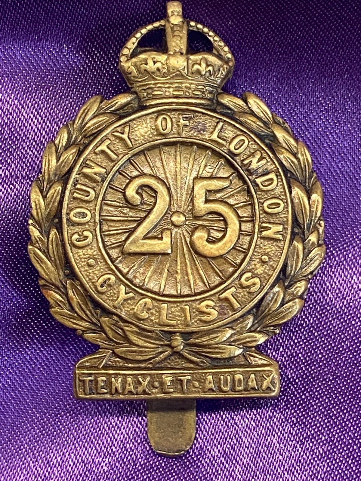 Genuine WW1 25th County of London (Cyclist) Bn GM w/slider