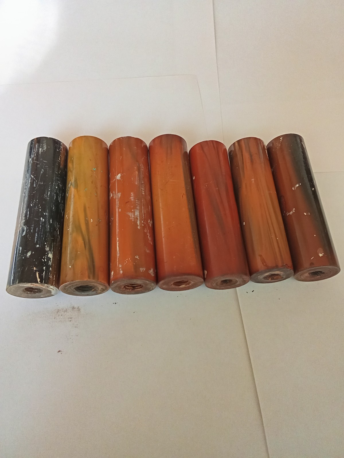 7 Vintage Bakelite Rods Handles Lot Block Material Turning Lathe 449g