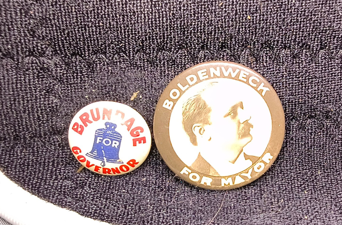 Lot of 2 Vintage Illinois Campaign Pins Brundage Governor Boldenweck Chicago Lot of 2 Vintage Illinois Campaign Pins Brundage Governor Boldenweck Chicago