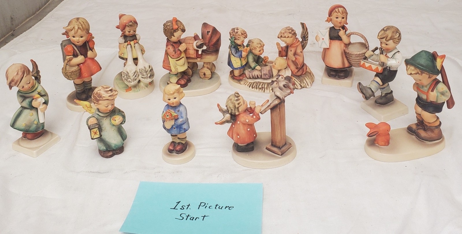 Lot of 11 Vintage Hummel Hand-Painted Ceramic Child Figurines