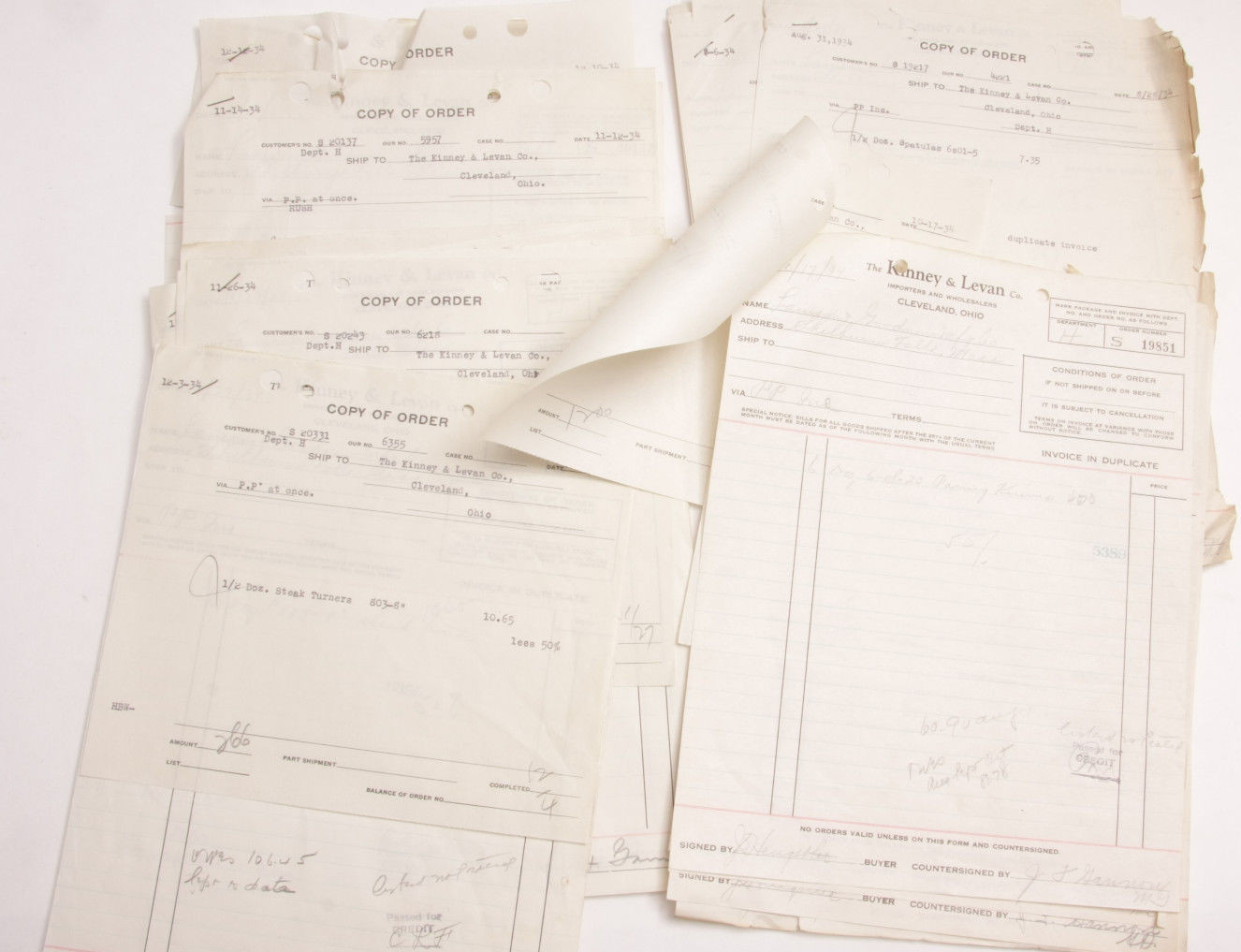 1934 Lamson Goodnow Kinney Levan Co Cleveland OH Handwritten Ephemera L152K 1934 Lamson Goodnow Kinney Levan Co Cleveland OH Handwritten Ephemera L152K