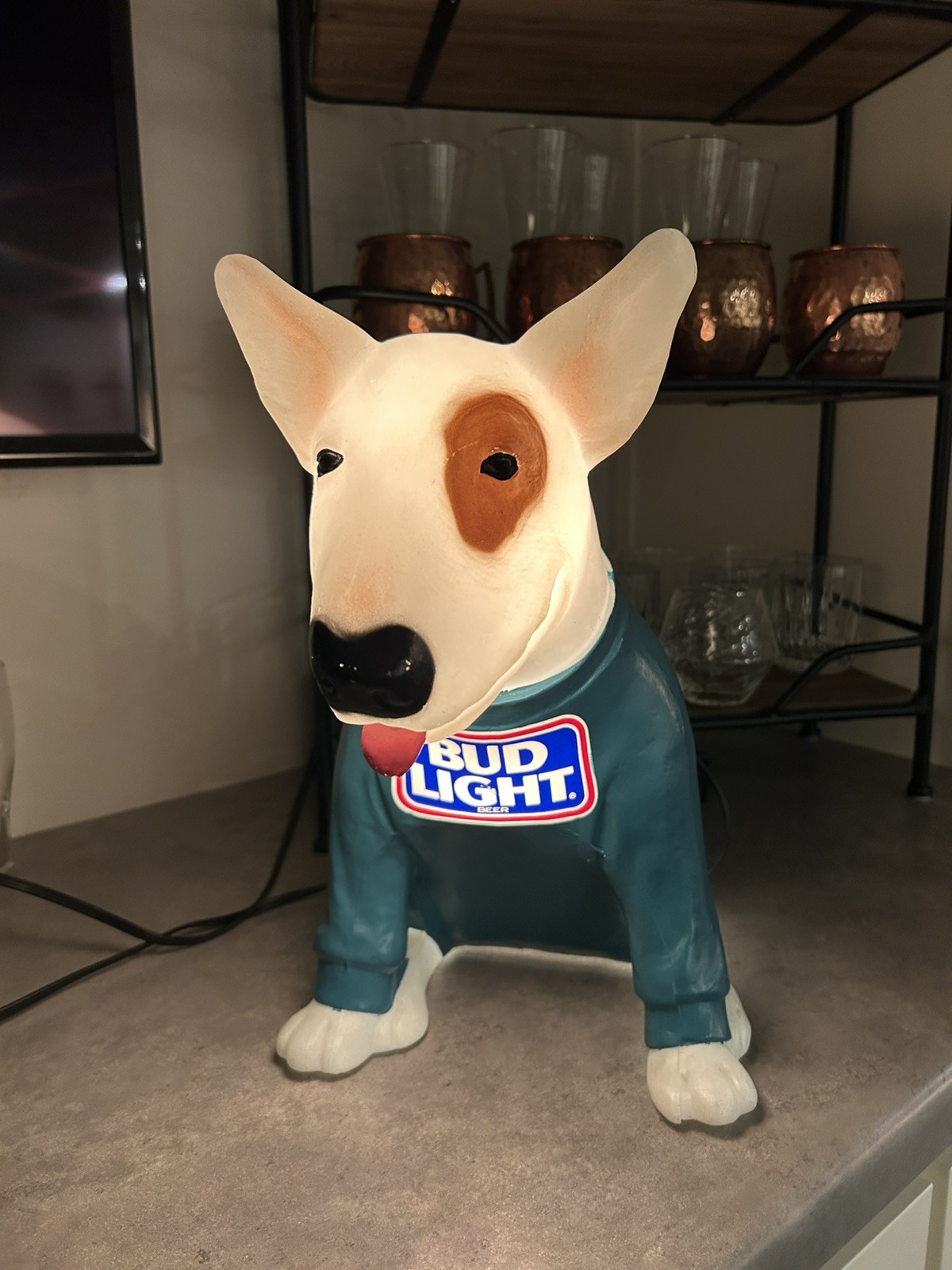 Spuds MacKenzie Blow Mold  Budweiser 1986 Bud Light  Bar Lamp-Vintage