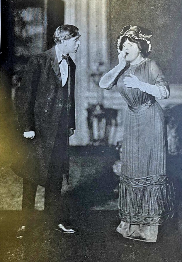1910 Vintage Illustration Actors Frederick Burton and Jane Peyton