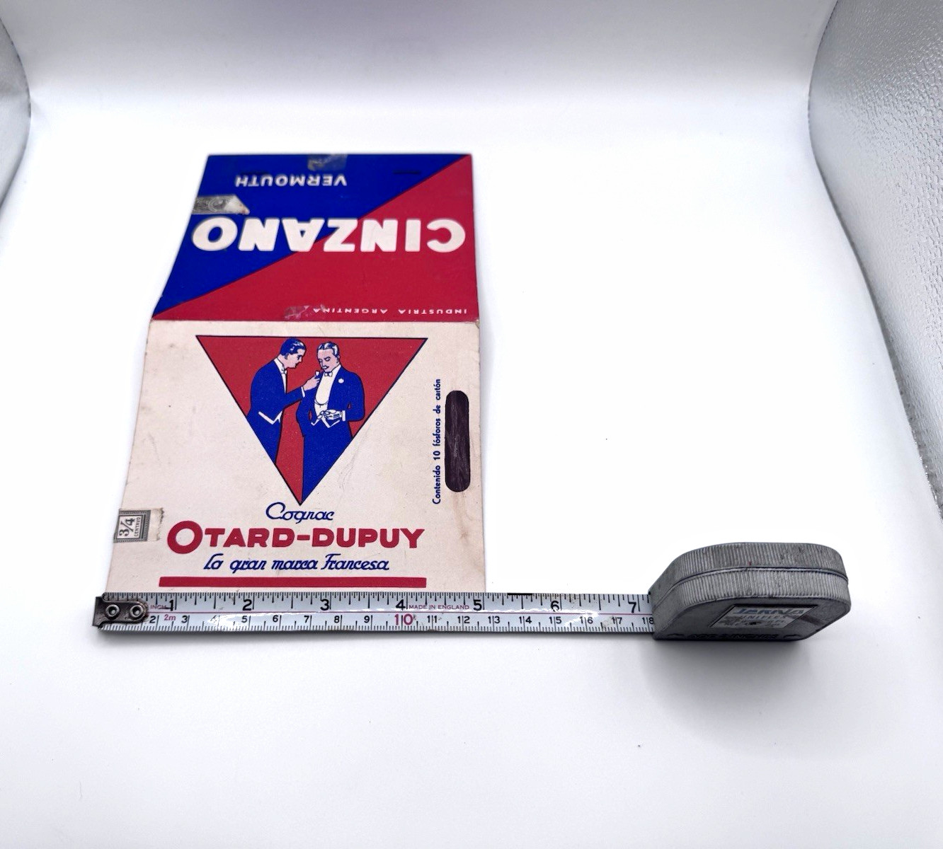 Vintage Cinzano Otard-Dupuy Jumbo Matchbook Argentina Bottle Match Advertising