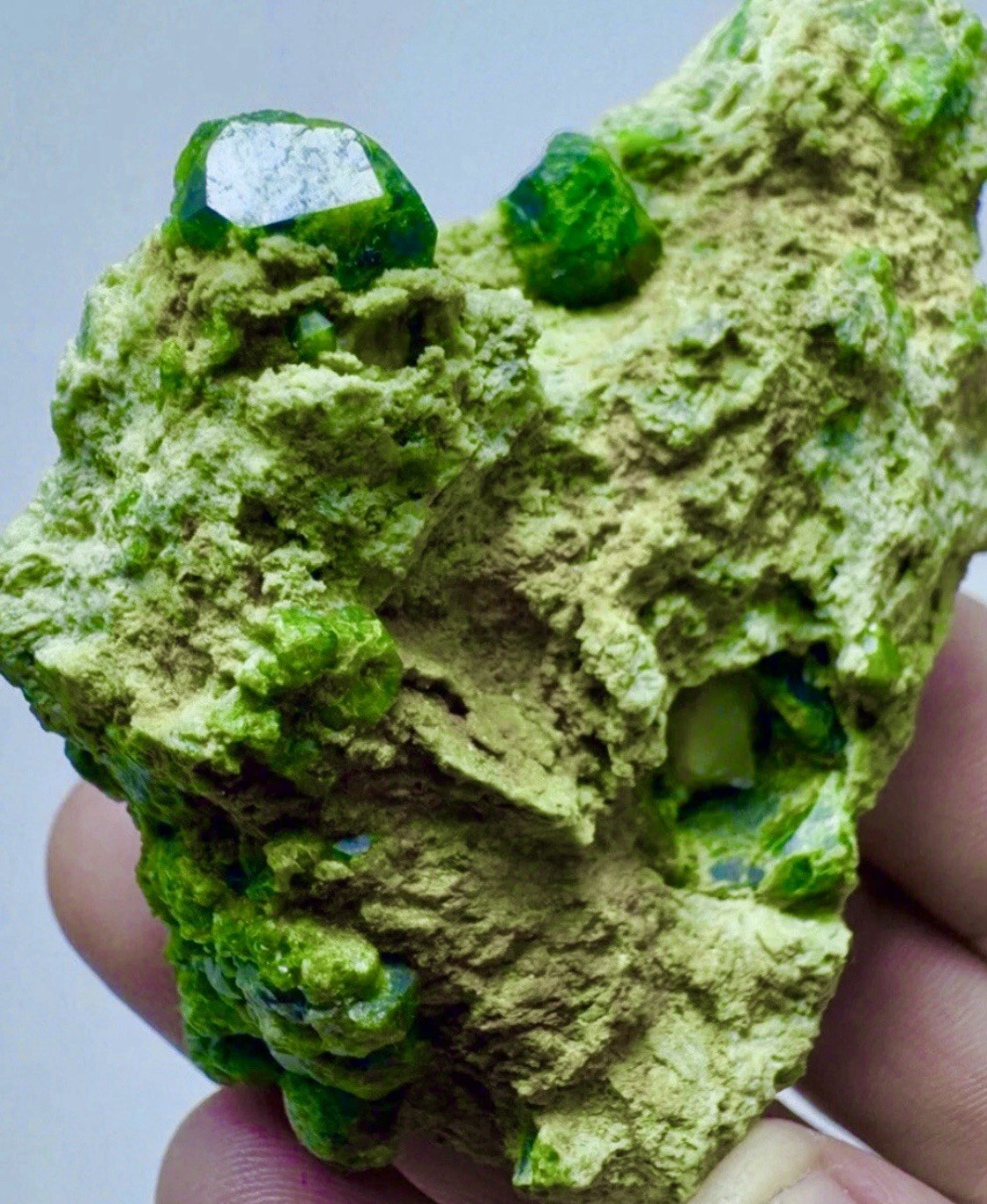 Demantoid Garnet Crystal Natural Raw Rough Gemstone Matrix Cluster Specimen