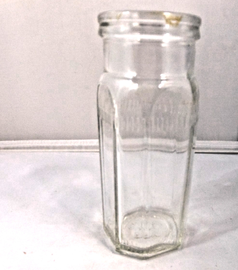 Antique H.J. Heinz Co Octagon Panel Glass Bottle Embossed H-6 Clear 7