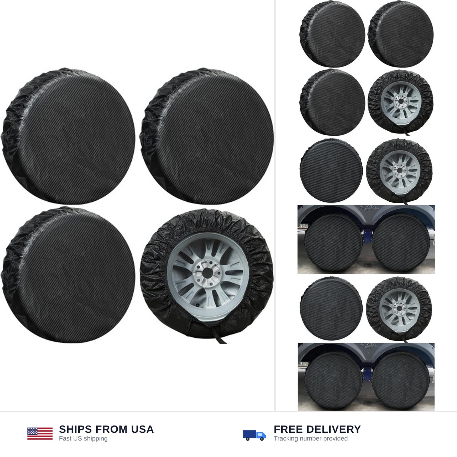 Season Guard Tire Covers 4 Pack, Tire Wheel Protector for Truck, SUV, Trailer...
