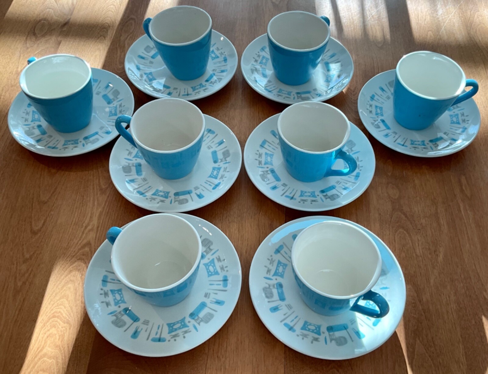 MCM ROYAL CHINA BLUE HEAVEN CUP AND SAUCER 6.5”, MINT CONDITION, 8 AVAILABLE