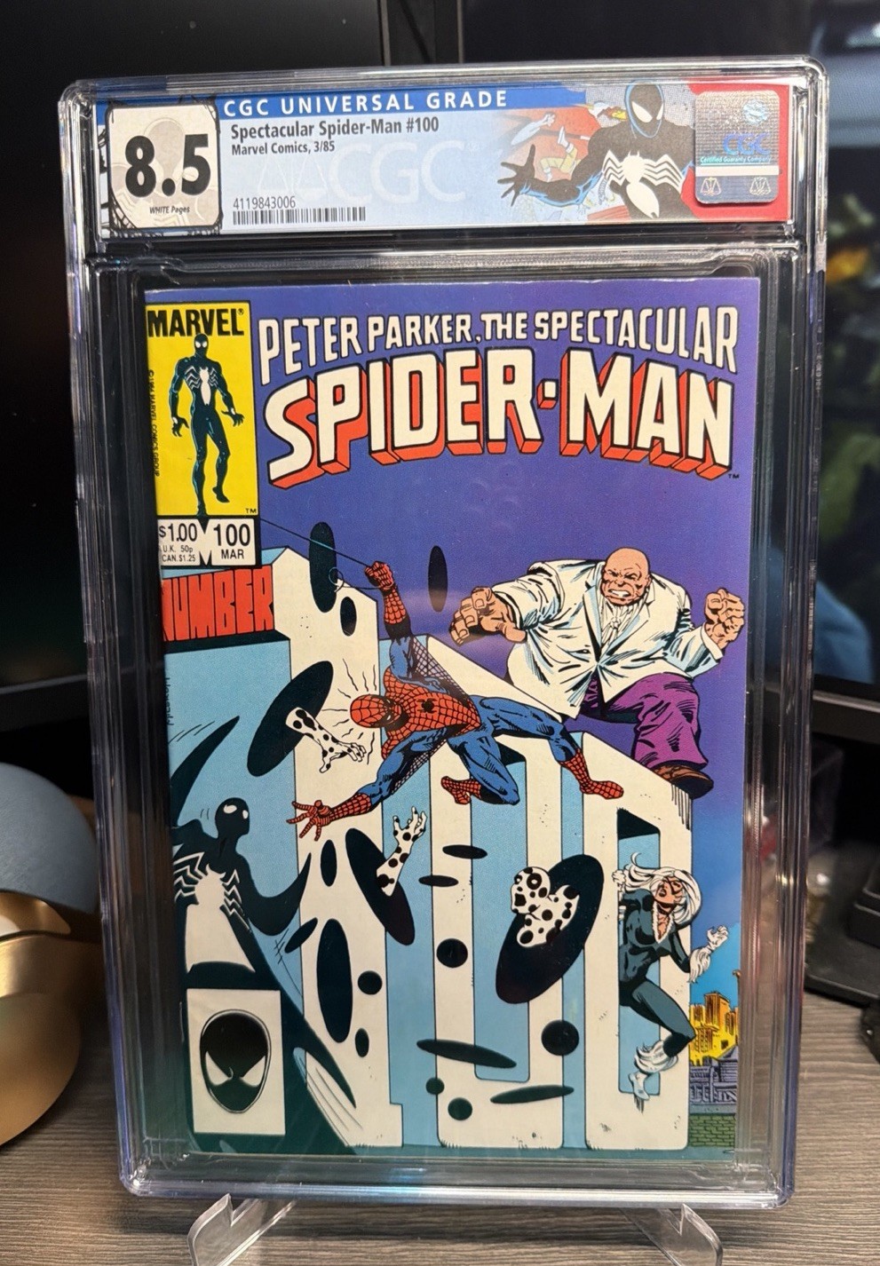 💫Spectacular Spider-Man #100 CGC 8.5 2nd Appear THE SPOT Custom Label