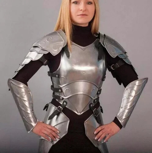 Lady Cuirass Costume Armor Medieval Knight Female Fantasy Costume steel 
