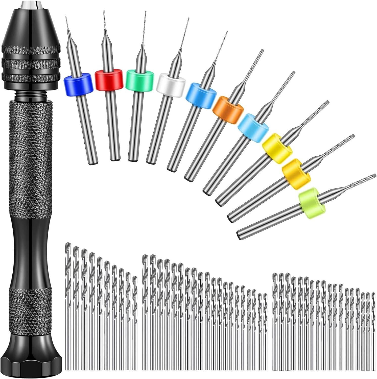 59 Pieces Hand Drill Bits Set Include 49 Pcs Metal Pin Vise Hand Drill Micro Min