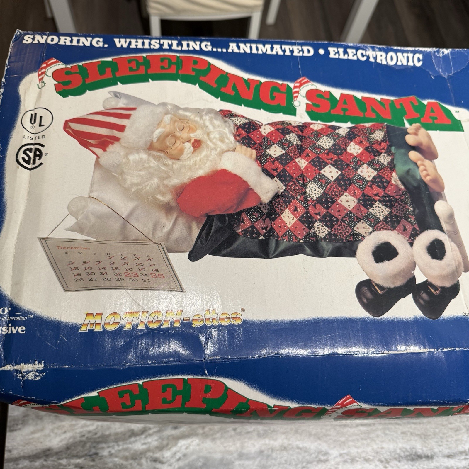 Vintage 1992 Telco Motionette Animated Christmas Sleeping Snoring Santa Claus