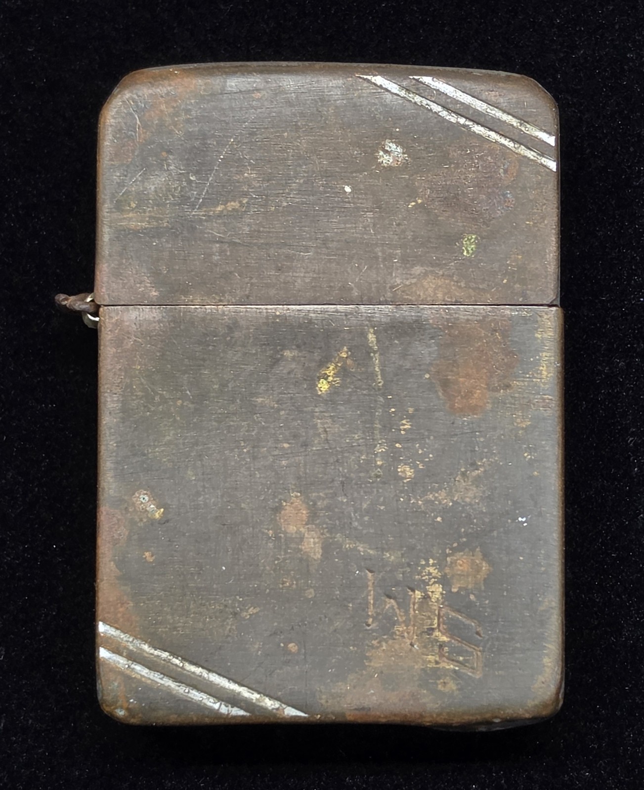 1938-41 | 4 Barrel Hinge O.G. Zippo Lighter Diagonal Line Edging Round 🌟RESTO🌟