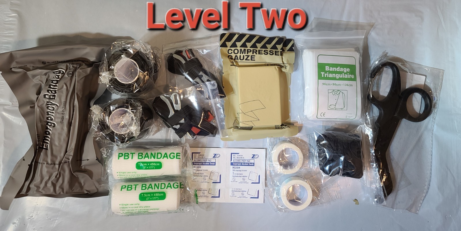 LOKI-360 TACTICAL IFAK REFILL KIT.  LEVEL TWO.  19 PCS FIRST AID TRAUMA SUPPLIES