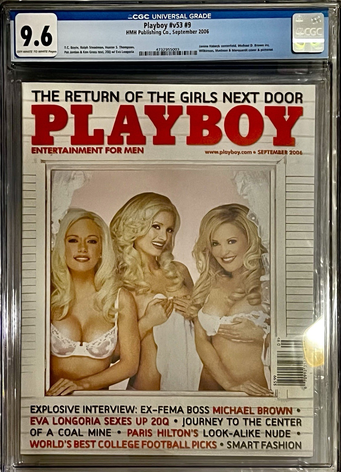 Playboy September 2006 #v53 #9 Girls Next Door Holly Madison Graded CGC 9.6