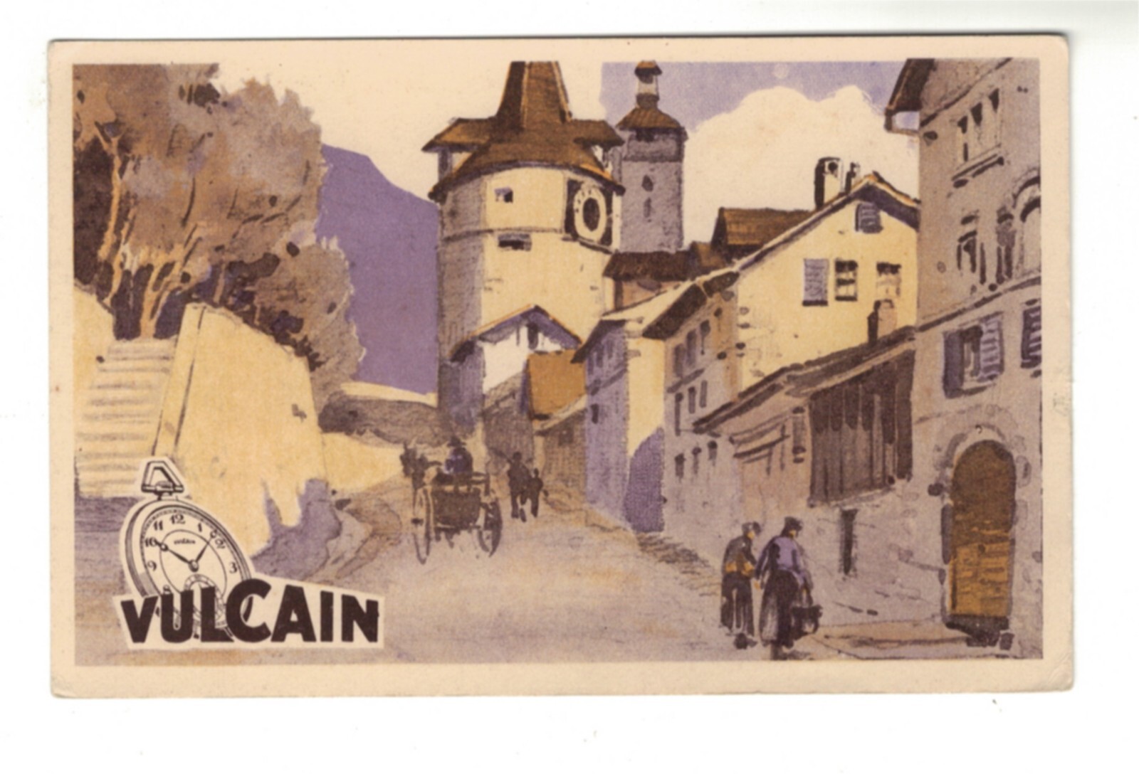 AM2140 - SWISS WATCH , CLOCK ADVERT VULCAIN COLLECTIBLES HORLOGE uhren werbe