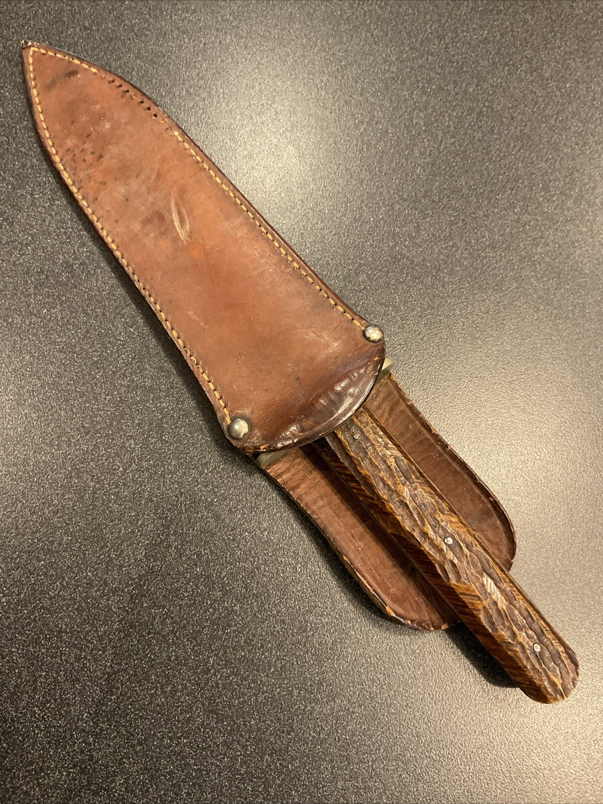 VINTAGE BOWIE KNIFE MARKED OVB HIBBARD SPENCER BARTLETT & CO. GREAT CONDITION