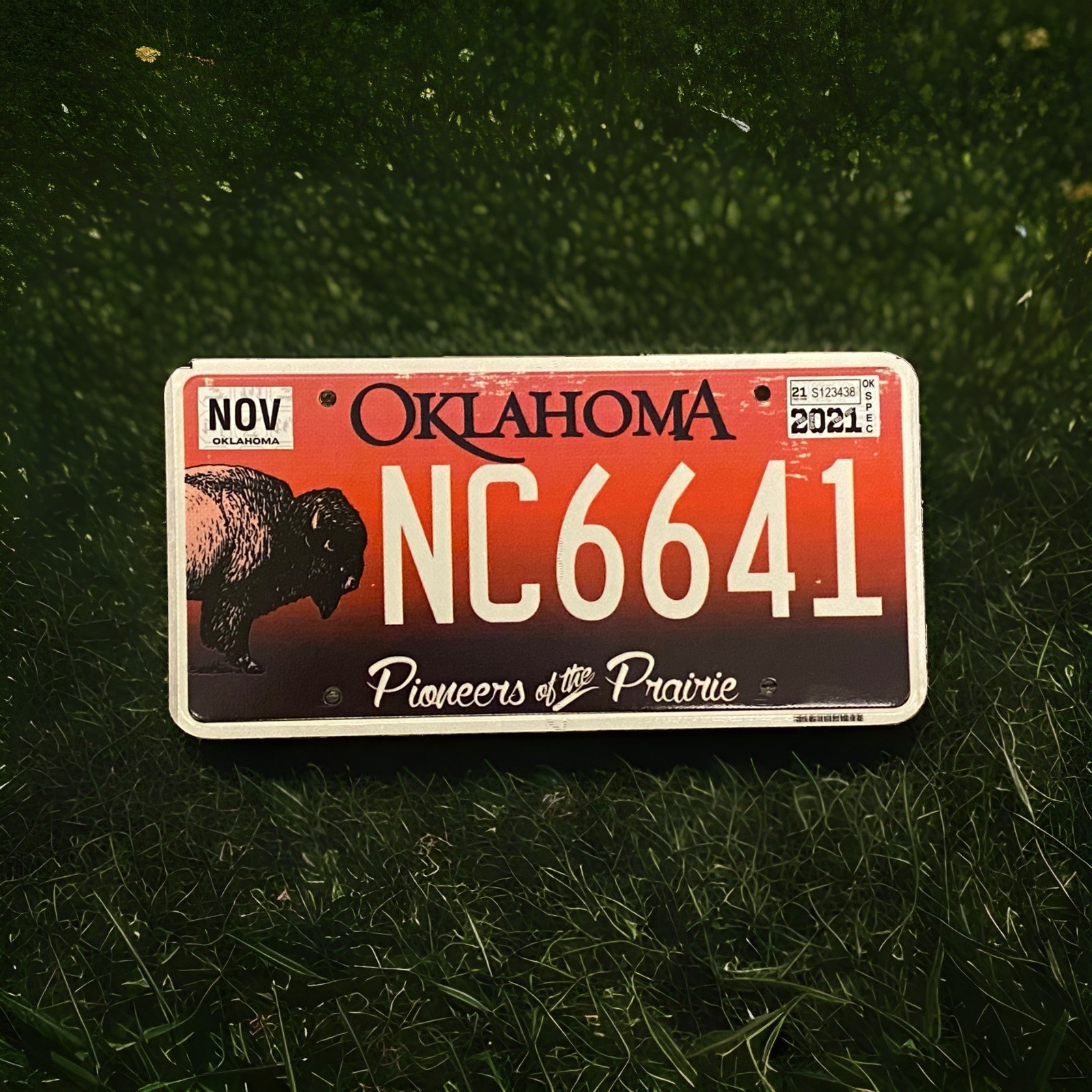OKLAHOMA pioneers of the Prairie License Plate “NC6641”
