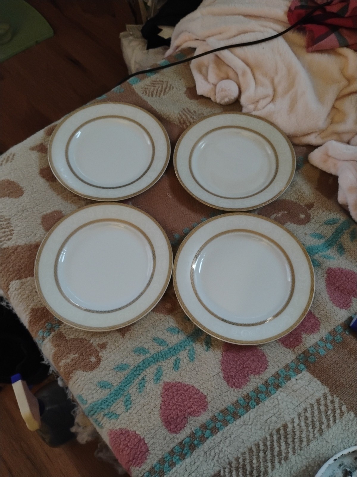 Set of 4 SMCS Tirschenreuth Bavaria Germany Gold Trim Salad Plates Vintage Set of 4 SMCS Tirschenreuth Bavaria Germany Gold Trim Salad Plates Vintage