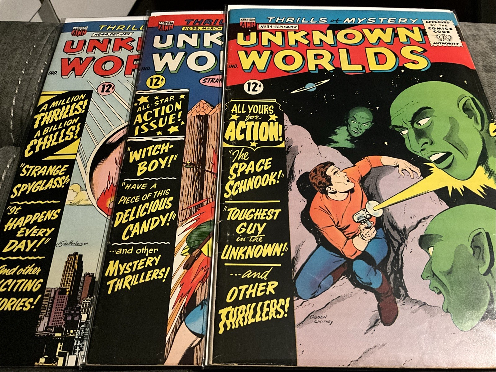 Unknown Worlds #s 34,38,44 ACG Comics 1964