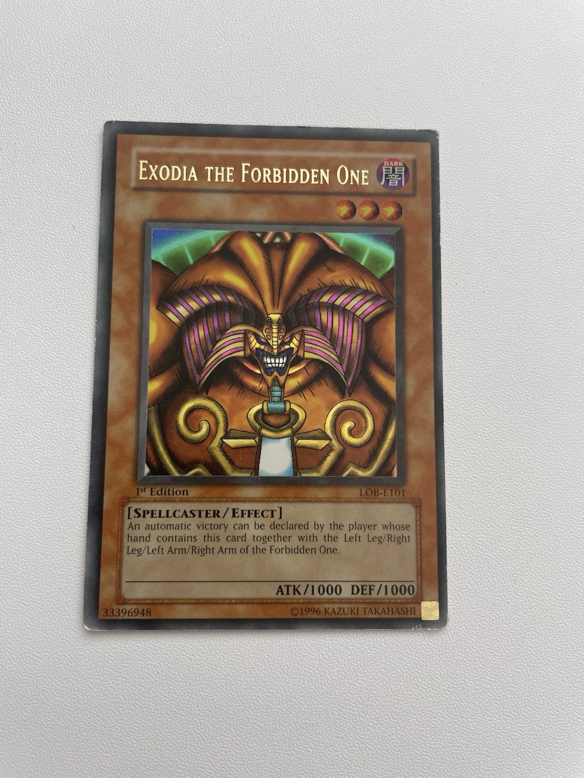 Yugioh Exodia the Forbidden One LOB-E101 Ultra Rare 1st Edition Yugioh Exodia the Forbidden One LOB-E101 Ultra Rare 1st Edition