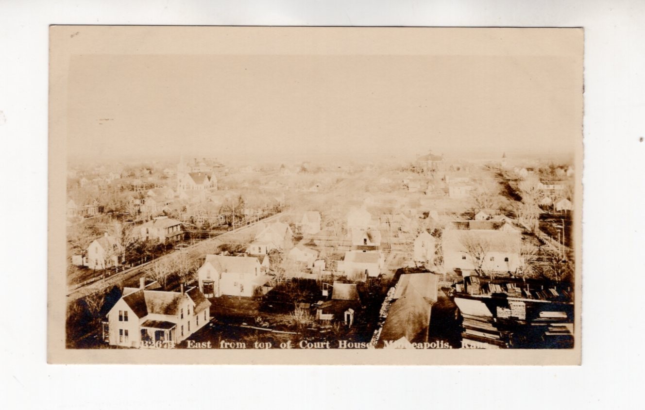 circa 1910 Real Photo Postcard / RPPC, Birds Eye View, Minneapolis Kansas circa 1910 Real Photo Postcard / RPPC, Birds Eye View, Minneapolis Kansas