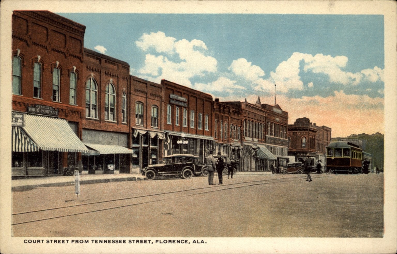Court Street Tennessee Street Florence AL vintage postcard h208