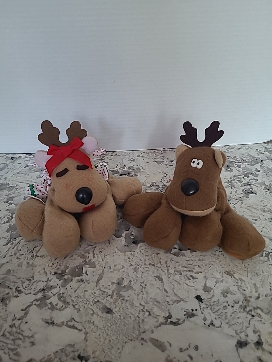 Vintage Hallmark Rhonda & Rodney Reindeer Plush Christmas Lot