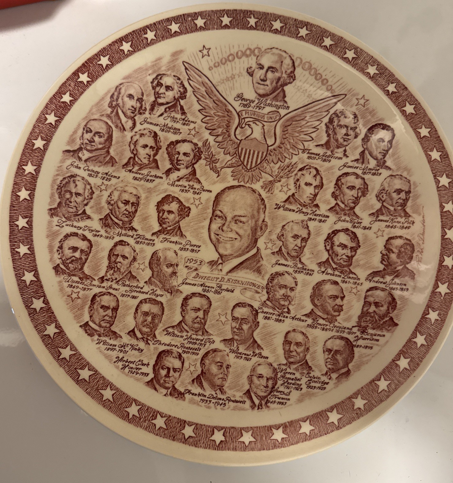 Vernon Kilns Plate ~ Our Presidential Gallery No.2 ~ 10 1/2\