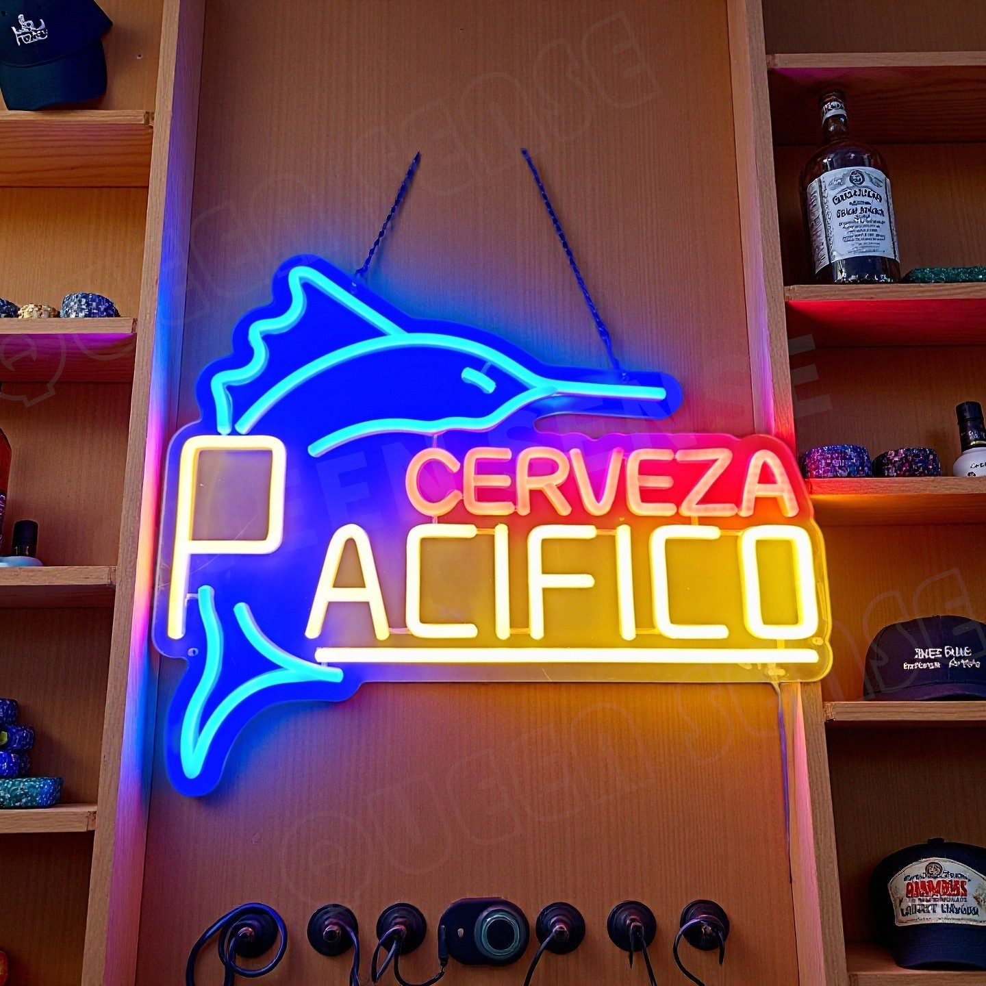 Cerveza Pacifico Swordfish Beer LED Neon Sign With Dimmer USB Powered Light Lamp