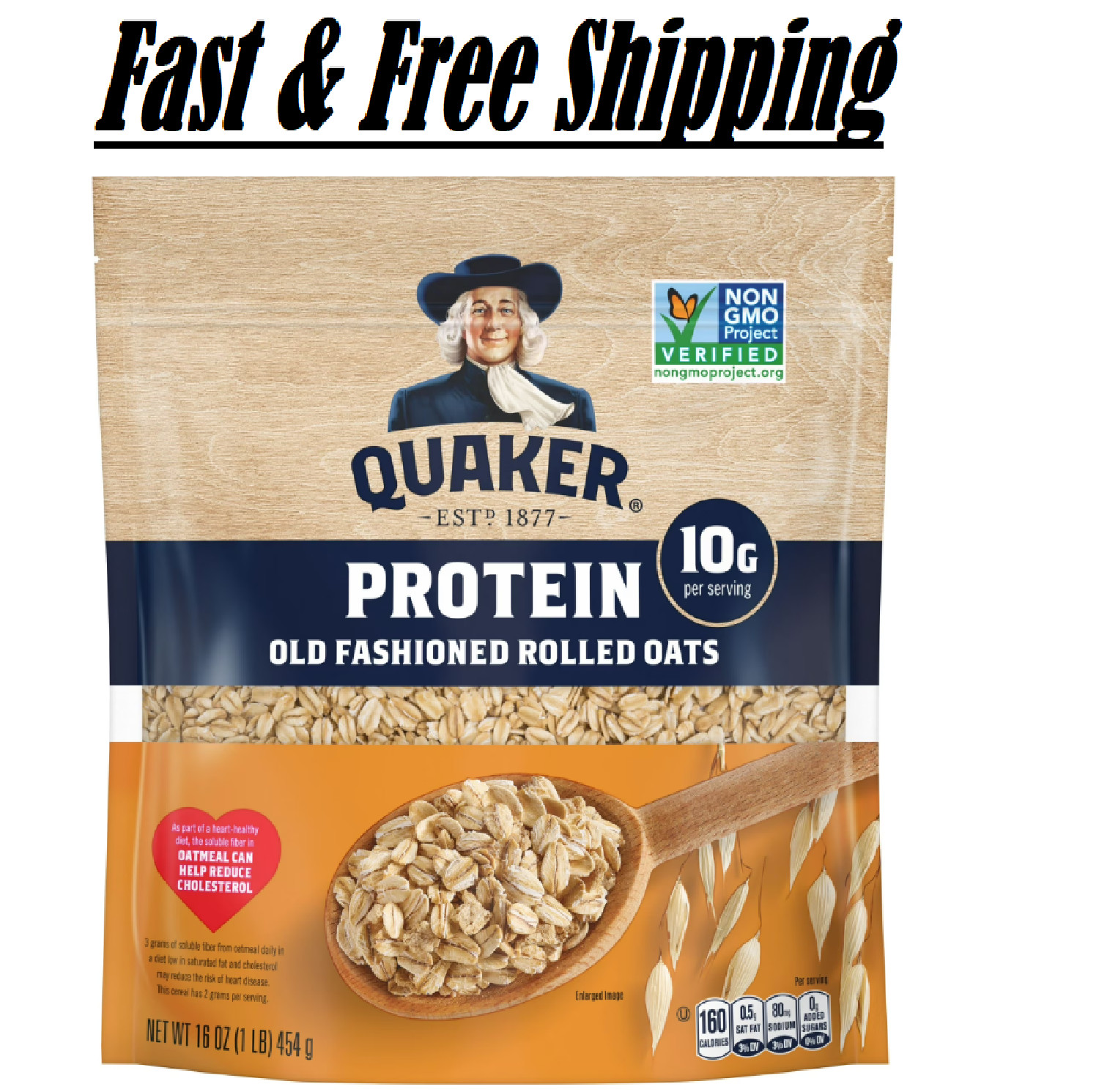 Quaker Protein Old Fashioned Rolled Oats, 16 oz Bag Quaker Protein Old Fashioned Rolled Oats, 16 oz Bag