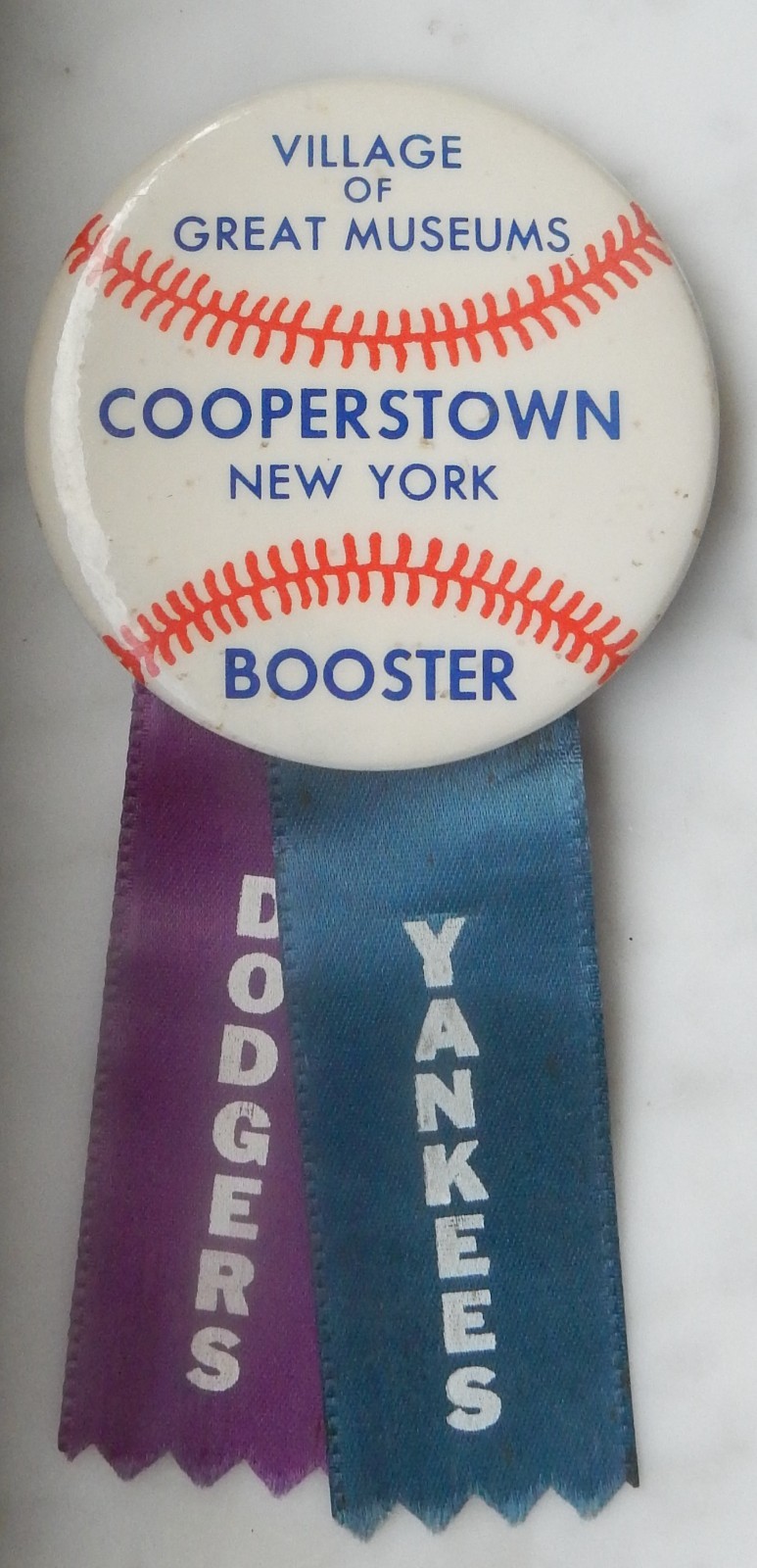 Vintage Village of Great Museums Booster Cooperstown NY Ribbon Pinback Button Vintage Village of Great Museums Booster Cooperstown NY Ribbon Pinback Button