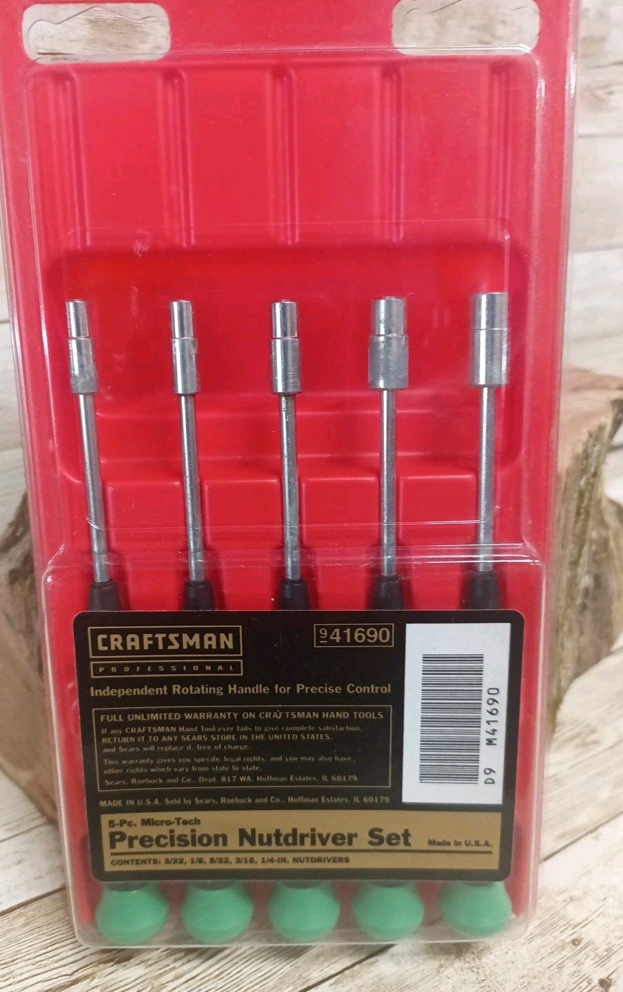 NOS Sears Craftsman 5pc Micro Tech Precision Nutdriver Set SAE 41690 USA 