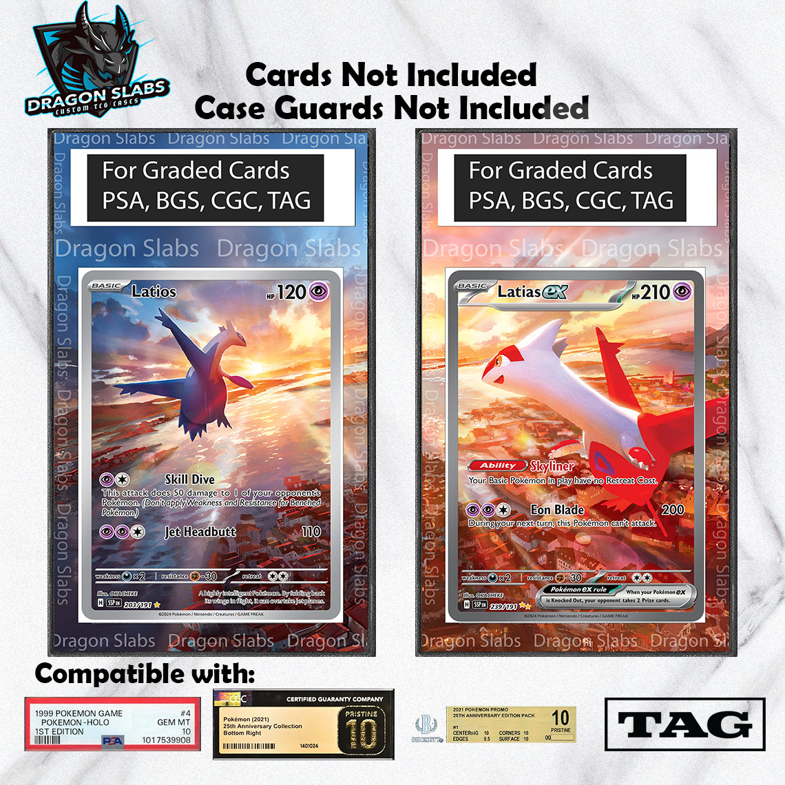 x2 Latias EX Latios Surging Sparks PSA Bgs Cgc TAG Extended Art Pokemon Graded