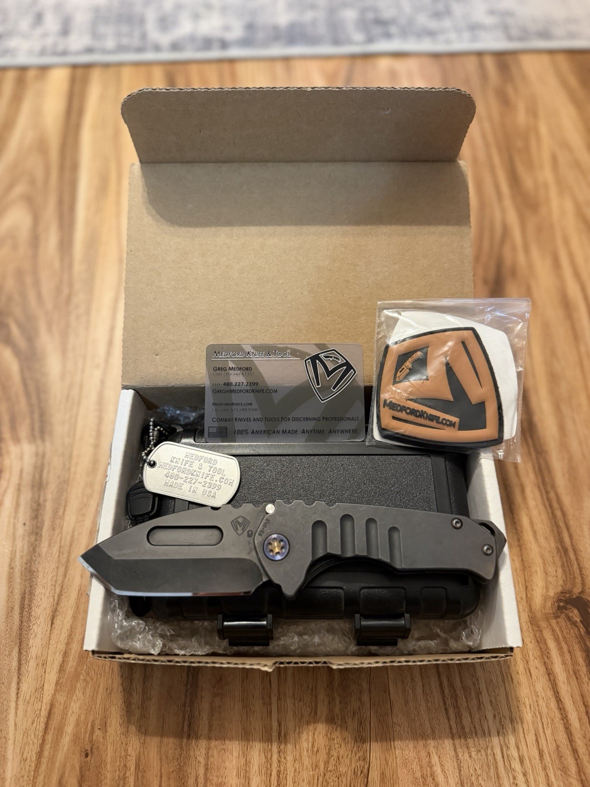 Medford Praetorian Genesis s90v Black Tanto W/flamed Harware