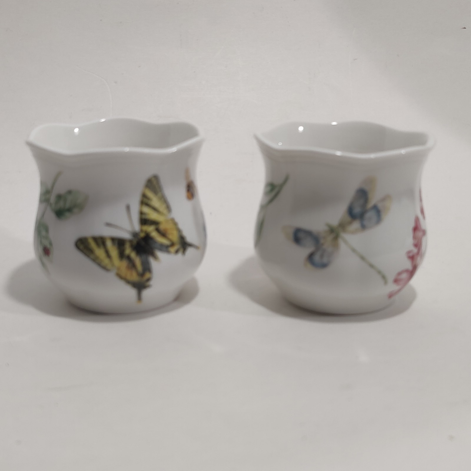 Lenox Butterfly Meadow Set Of 2 Votive Candle Holders Flowers Butterfly's Bee's