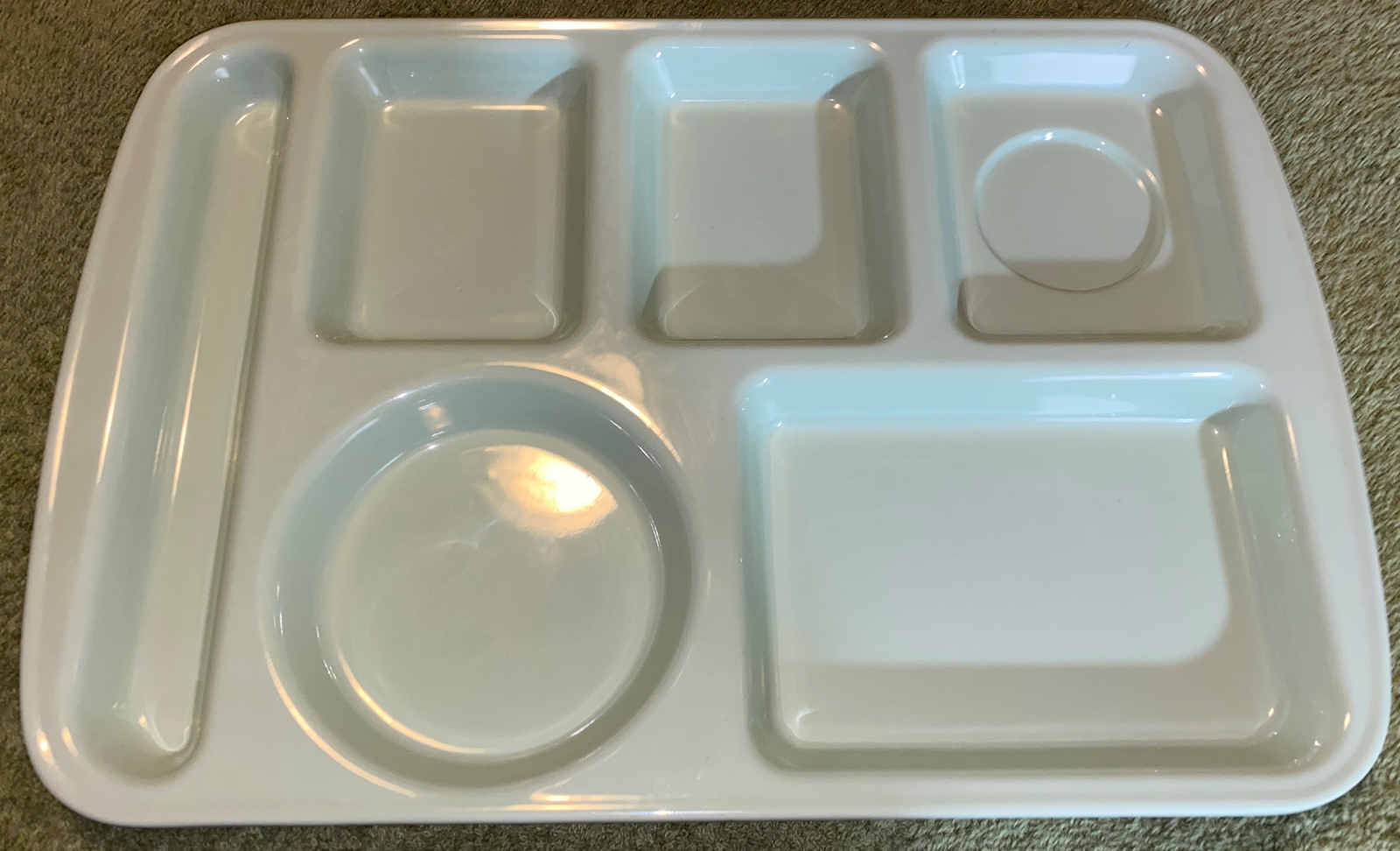 Vintage Adcraft Heavy Duty Melamine Divided Plate Mint Green Lunchroom Picnic
