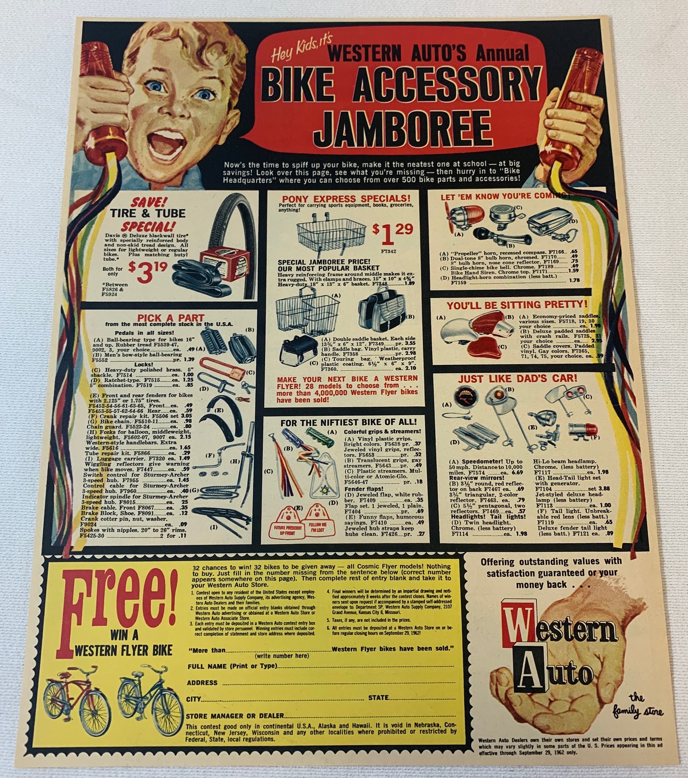 1964 Western Auto ad page ~ BICYCLE ACCESSORY JAMBOREE