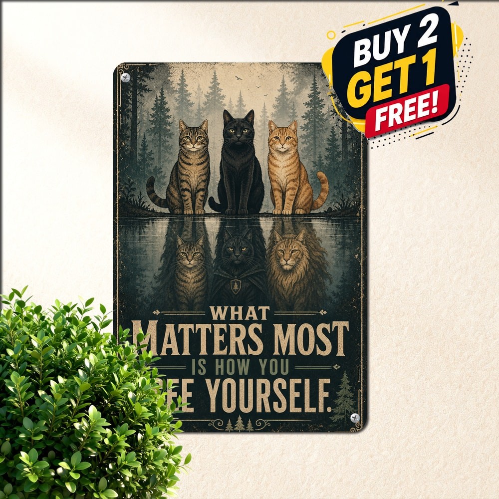 How You See Yourself Cat Quote Metal Sign Vintage Wall Decor Plaque 8x12