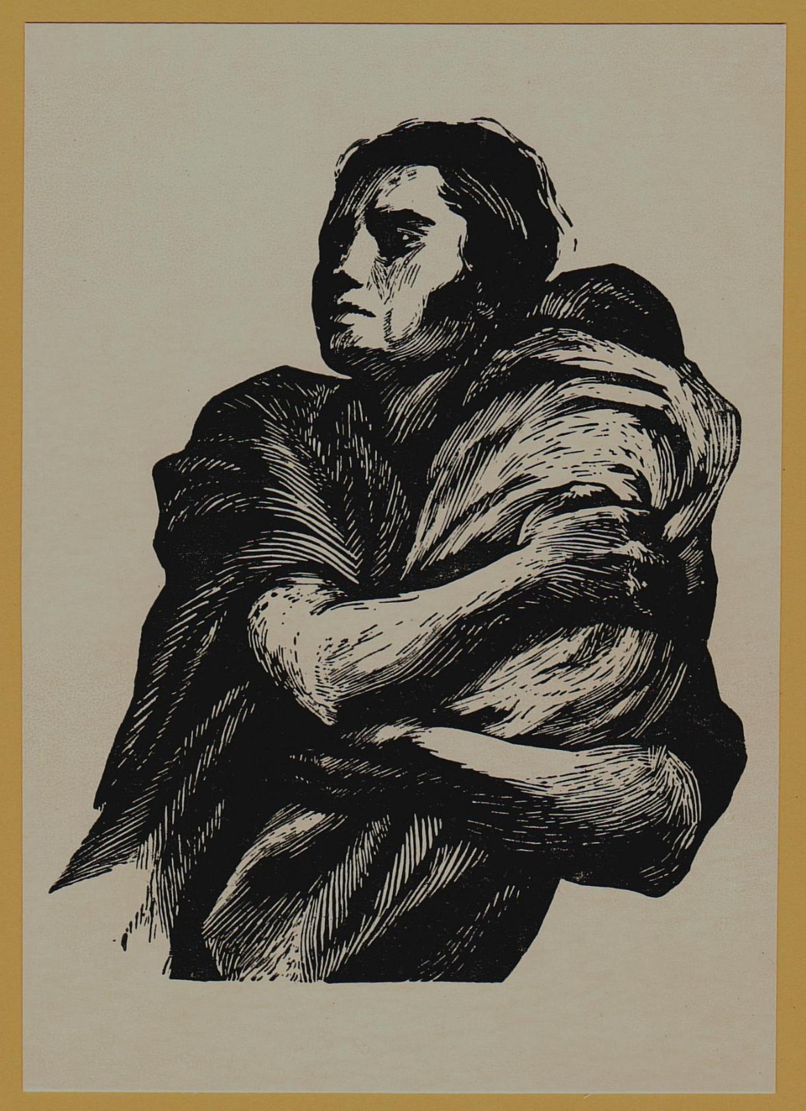 1956 Mother Against War Mexican Graphic Gomez Art Peace Propaganda Postcard