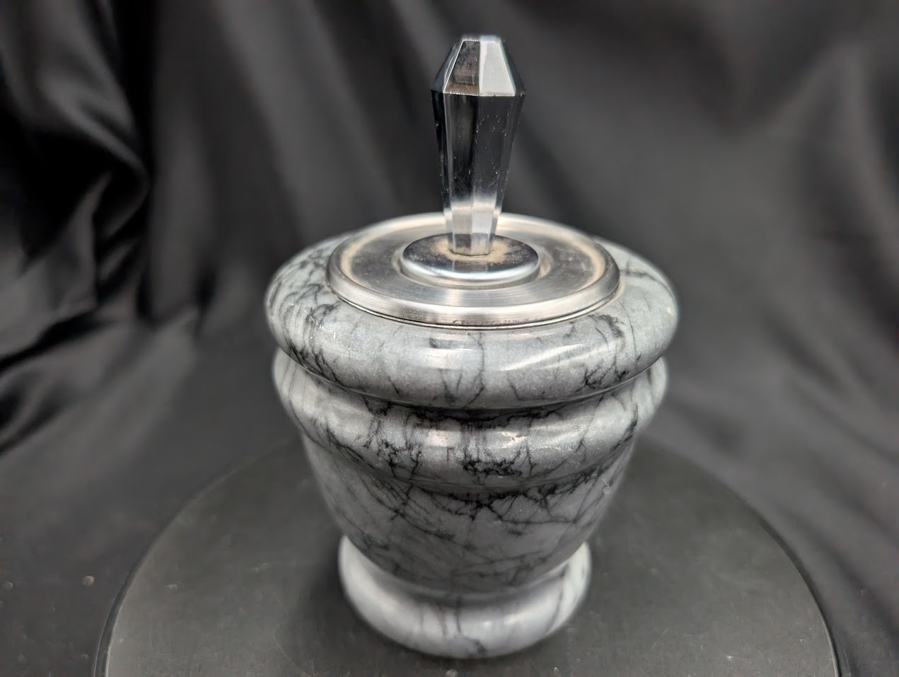 Vintage Swank Electronic Perpetual Match Table Lighter Mid Century Marble 5.5