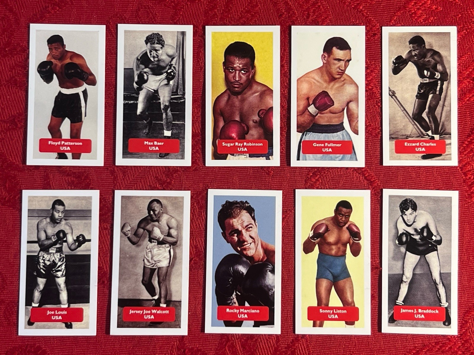 JOE LOUIS-BRADDOCK-LISTON++ BOXING PRIZE FIGHTERS-10 CARD SET-RARE UK ISSUE-MINT