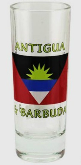 ANTIGUA & BARBUDA FLAG  SHOOTER SHOT GLASS SHOTGLASS