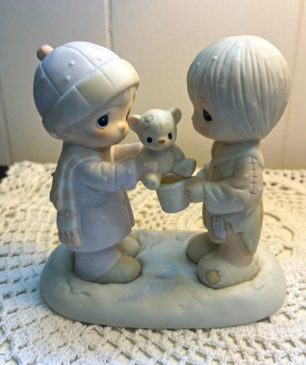 Enesco Precious Moments “Christmastime Is For Sharing” Figurine 1983 - NO BOX Enesco Precious Moments “Christmastime Is For Sharing” Figurine 1983 - NO BOX