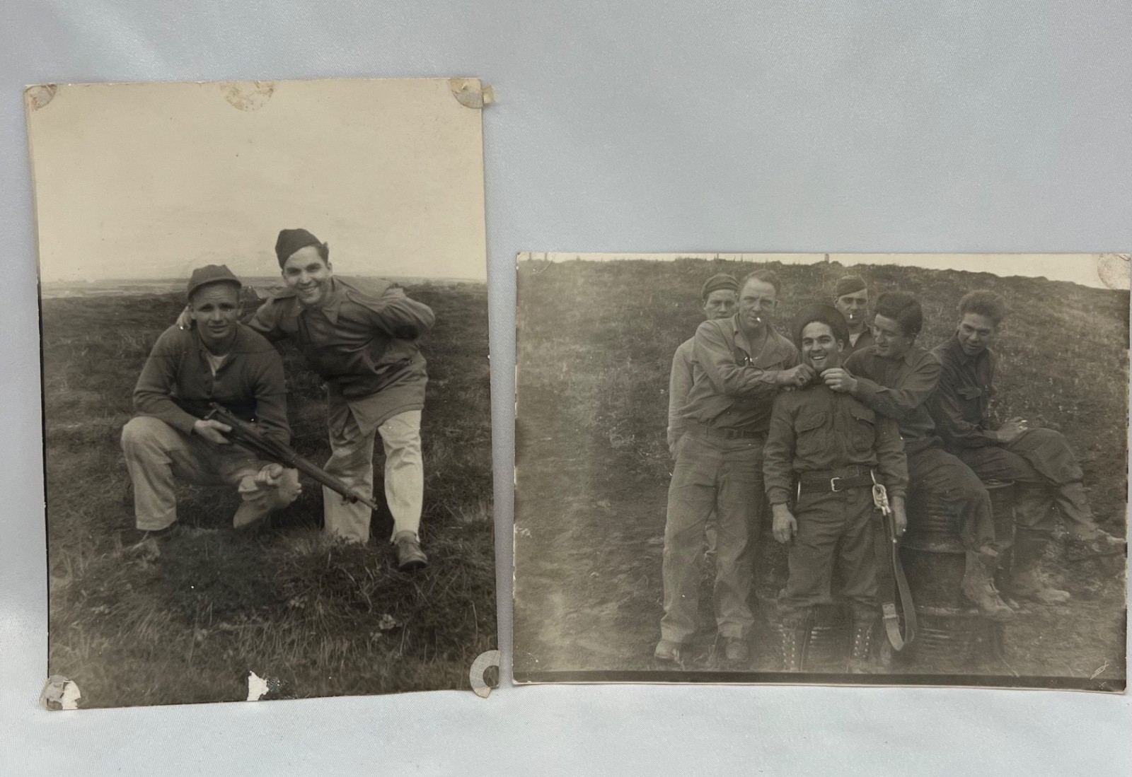 Vintage 1944 Military Men in Uniform Unidentified 2 Found 5x7 Photos 1944 Alaska