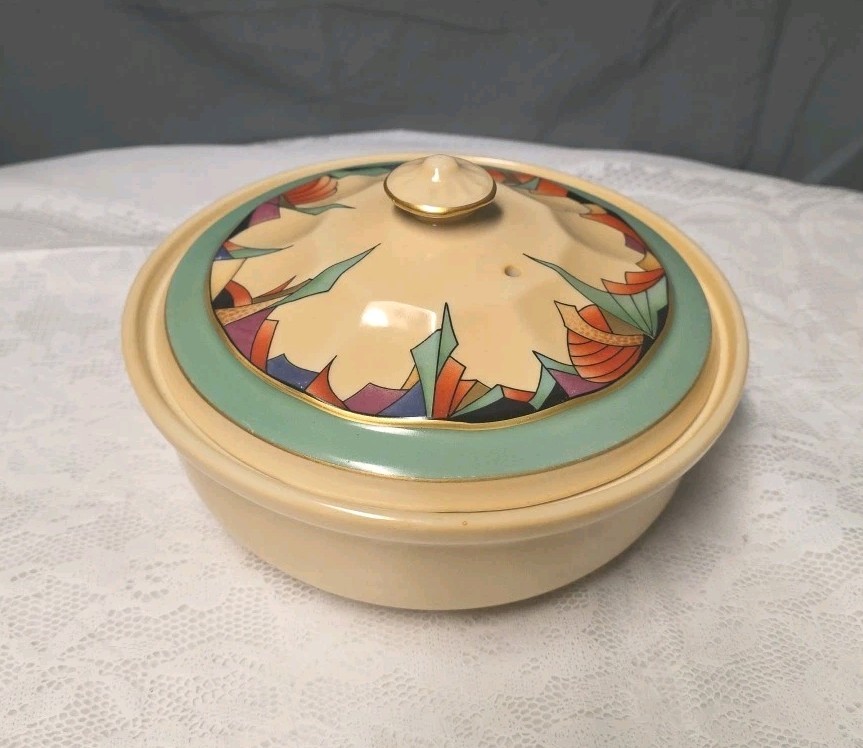 1928-1930 RARE Royal Rochester Fraunfelter 'Modernistic' Covered Dish, Art Deco