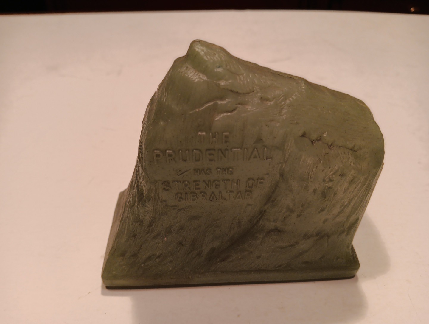 Vintage Prudential Insurance Co., Green Plastic Bank, THE STRENGTH OF GIBRALTAR